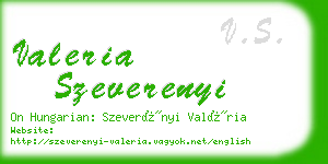 valeria szeverenyi business card